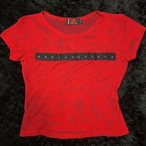 TRIPP NYC Red Fishnet Top